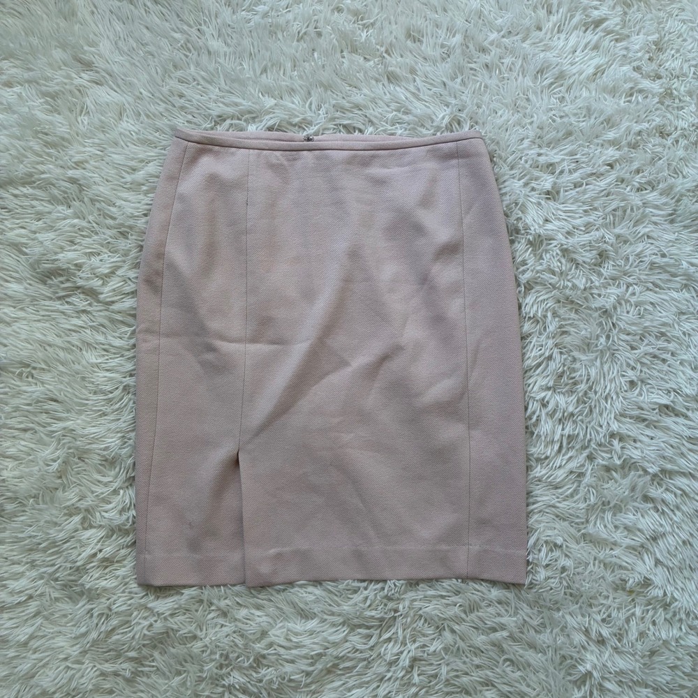 Calvin Klein Womens Pink Textured Pencil Skirt Front Slit Size 12